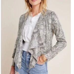 BLANK NYC Draped Jacket Snake Print, Medium